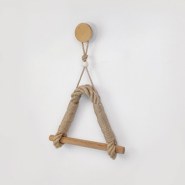 Hemp rope with stick beads and round pieces