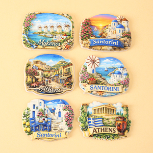 Aimants de réfrigérateur 3D personnalisés, souvenirs de <span class=keywords><strong>voyage</strong></span> des îles <span class=keywords><strong>grecques</strong></span> orthodoxes, Athènes, Santorin, Mykonos, décoration de la maison - Product Image 6