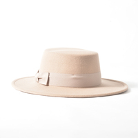 Chapeau en feutre élégant sur mesure avec ruban à nœud, chapeaux d'hiver pour femmes