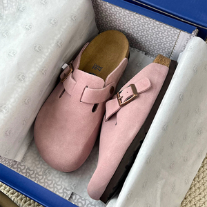 Zuecos <span class=keywords><strong>Birkenstock</strong></span> Cómodos <span class=keywords><strong>de</strong></span> Invierno para Mujer, <span class=keywords><strong>de</strong></span> Cuero Genuino y Corcho, con Forro <span class=keywords><strong>de</strong></span> Felpa Antideslizante, Punta Cuadrada/Redonda - Product Image 1