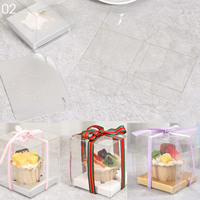 Boîtes à Gâteaux Gable Hautes et Portables en PET Transparent pour Boulangerie, Emballage Transparent en Gros pour Pains et Desserts