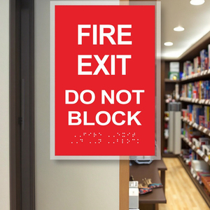 Dấu hiệu thoát hiểm tích hợp chữ nổi quan trọng cho lối thoát khẩn cấp không bị cản trở tại nơi làm việc không gian bán lẻ các tòa nhà cộng đồng - Product Image 6