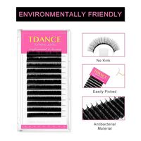 Extensions de cils russes en PBT noir mat, fibres PBT coréennes, véganes, sans cruauté, plateaux de volume, courbure LC BC, cils naturels faits à la main