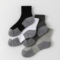 Chaussettes de sport personnalisées en gros avec logo, chaussettes de course rembourrées en tissu éponge pour hommes et femmes, OEM, faible MOQ, prix d'usine