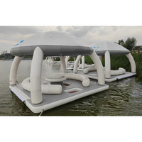 Plateforme aquatique de loisirs en plein air, île flottante, tente, bar aquatique gonflable, bar de piscine, fourniture d'usine