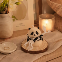 Bougie parfumée artisanale en forme de panda, cire de soja, parfum floral végétal, aromathérapie, figurine mignonne, décoration d'intérieur et cadeau