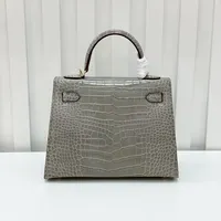 Sac bandoulière de luxe pour femme en cuir véritable gaufré crocodile, sac à main tendance pour le quotidien, vente en gros usine