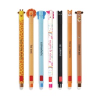 Stylo Gel Effaçable Animaux Mignons en Gros 0,5 mm Plastique pour Enfants Logo Personnalisé Encre Bleue Rouge Verte Cadeau Promotionnel Scolaire