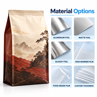 Sachet de thé Pu'er en aluminium personnalisé à huit soudures latérales pour la vente au détail et en gros