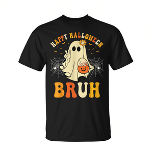 Camiseta de Halloween con Diseño de Fantasma para Niños, Manga Corta, Cuello Redondo, Algodón, para Fiestas, Impresión Digital - Product Image 2