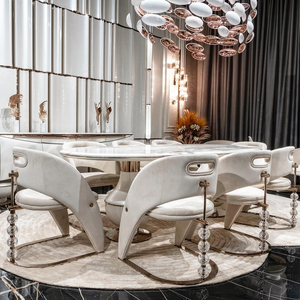 <span class=keywords><strong>Chaise</strong></span> de Salle à Manger de Créateur de Luxe Italien avec Dossier à Boule de Cristal, Meuble pour Villas et Grands Appartements de Luxe Léger - Product Image 2