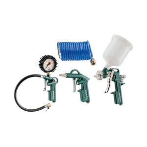 Juego de herramientas de aire comprimido Metabo 601585000 con pistola pulverizadora y manguera para trabajos de pintura y limpieza - Product Image 1