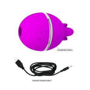 Juguete Sexual Femenino con Succión y Lamido de 3 Frecuencias, Bola de Lengua con Succión, Color Morado, Carga USB - Product Image 4