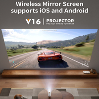 2025 nouveau projecteur intelligent V16 coloré 4K Android 12 Rotation à 230 ° Protection des yeux Mini Portable 1080P projecteur LCD de cinéma maison