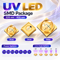 UVWORKS 1W 3W UVA UVB UVC LED CHIP SMD 3535 375nm 370nm 380nm UVA LED 225-405NM ULTRAVIOLET