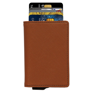 Tarjetero Delgado Unisex de PU con Ranura para Tarjetas Visa, Cierre Plegable Minimalista, Cartera Corta de Color Marrón - Product Image 3