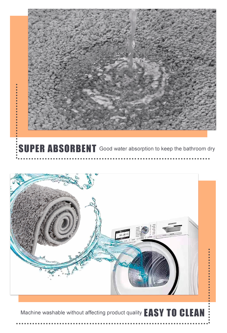 TPR Anti Slip Backing customized Bathroom Mat door mat for home absorbent mat(图3)