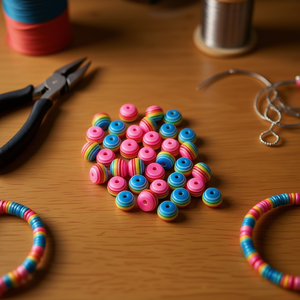 Perline a strisce ILAN Abalorio da 10 mm per la creazione di gioielli - Product Image 3