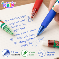 KAIX – Nouveaux ensembles de stylos gel effaçables OEM pour Noël, encre bleue 0,5 mm, lot de 6, effaçables à la chaleur, pour boutiques de cadeaux et vente au détail