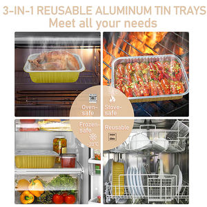 식품 등급 대형 일회용 식품 패키지 호일 용기 하이 퀄리티 골드 알루미늄 호일 팬 식품 등급 호일 컵 및 뚜껑 - Product Image 6