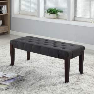 DB Linon Gris Tufted Banco Elegante Salón Muebles - Product Image 1