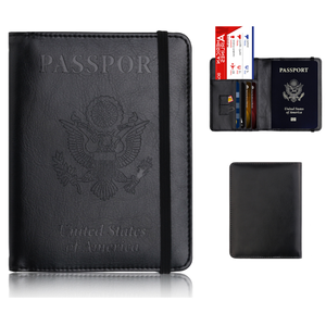 Portefeuille de voyage en cuir PU avec logo personnalisé Cowherd, bande élastique tendance, porte-<span class=keywords><strong>passeport</strong></span>, protection RFID - Product Image 1