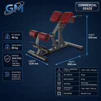 Chaise romaine commerciale d'hyperextension et d'extension dorsale, avec cadre en acier Q235, réglable, pour entraînement du tronc et développement du bas du dos en salle de sport