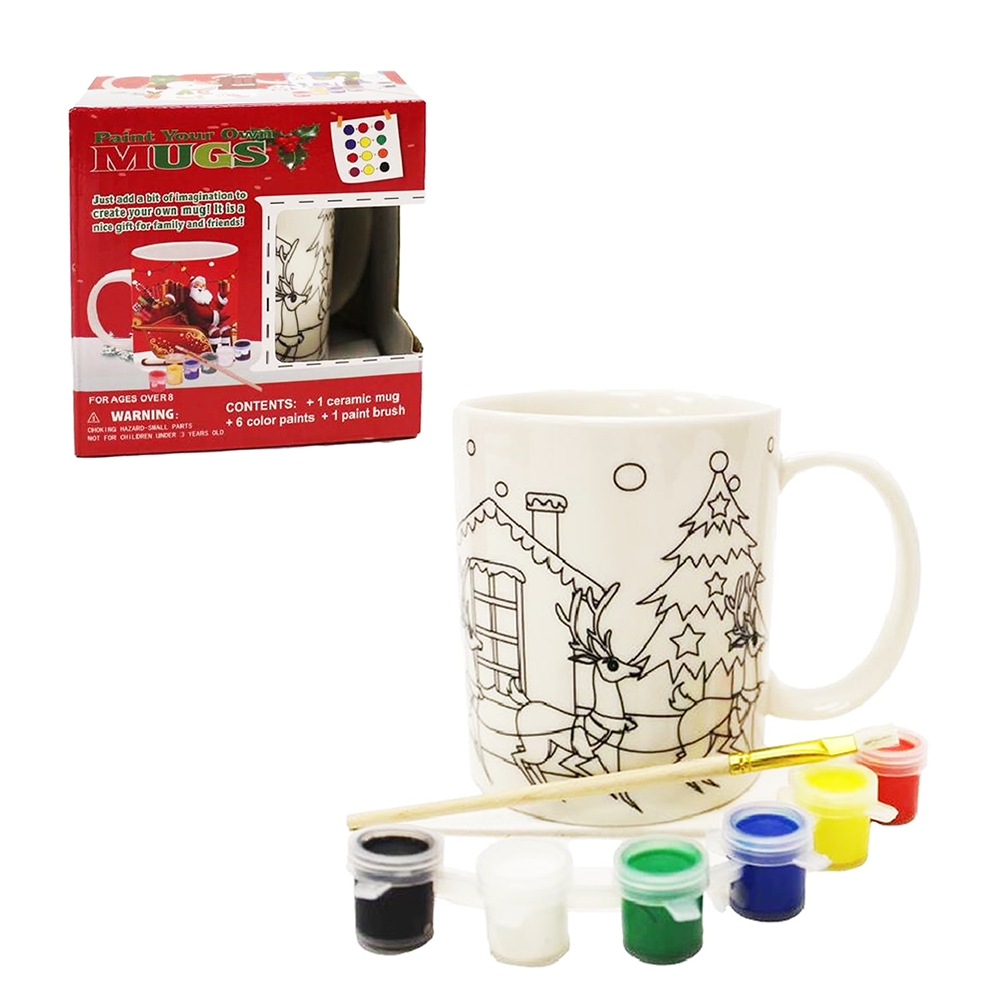 Kit De Peinture De Tasse D'arbre De Noël Bricolage, Kit De