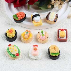Nouveau style <span class=keywords><strong>japonais</strong></span> : Miniatures <span class=keywords><strong>de</strong></span> nourriture simulée, modèle <span class=keywords><strong>de</strong></span> sushi en résine, cabochon plat peint à <span class=keywords><strong>la</strong></span> main pour <span class=keywords><strong>la</strong></span> création <span class=keywords><strong>de</strong></span> boucles d'oreilles et bracelets DIY - Product Image 5