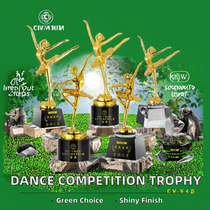 Custom Eco-Friendly Resin K9 Crystal Gold School College Ballet Competition Dancelife <b>Trophies</b> <b>Plaque</b> Dance Tradeshow Giveaways - Product Image 2