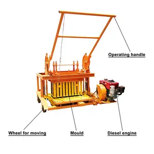 QMR4-45 de ciment creux de moteur diesel mobile posant le prix de machine de fabrication de briques en béton de bloc