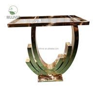 Vente en gros de table ronde professionnelle en acier inoxydable, ensemble de table de mariage pour hôtel, pièces centrales, décorations de table pour événements