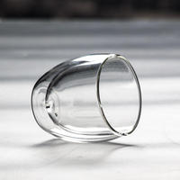 Vente en gros de tasses en verre borosilicate à double paroi, personnalisées, transparentes, pour café et lait