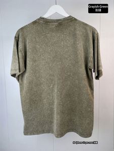 250gsm Summer <b>Acid</b> Washed T-shirts 100% Cotton Hip Hop <b>Drop</b> Shoulder Vintage Oversized Men's T Shirts Heavy Weight With Logo - Product Image 3