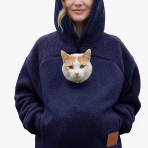 Sweat-shirt personnalisé pour animaux de compagnie avec capuche, chaud et confortable, avec poche zippée pour chat, petit chien, pour les amoureux des animaux, à porter au quotidien. - Product Image 3