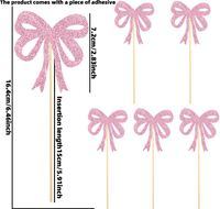 Nouveaux décorations de gâteau en forme de nœud pour la Saint-Valentin, pics à gâteau en forme de nœud papillon pour baby shower, anniversaire, mariage, fiançailles, fournitures de fête