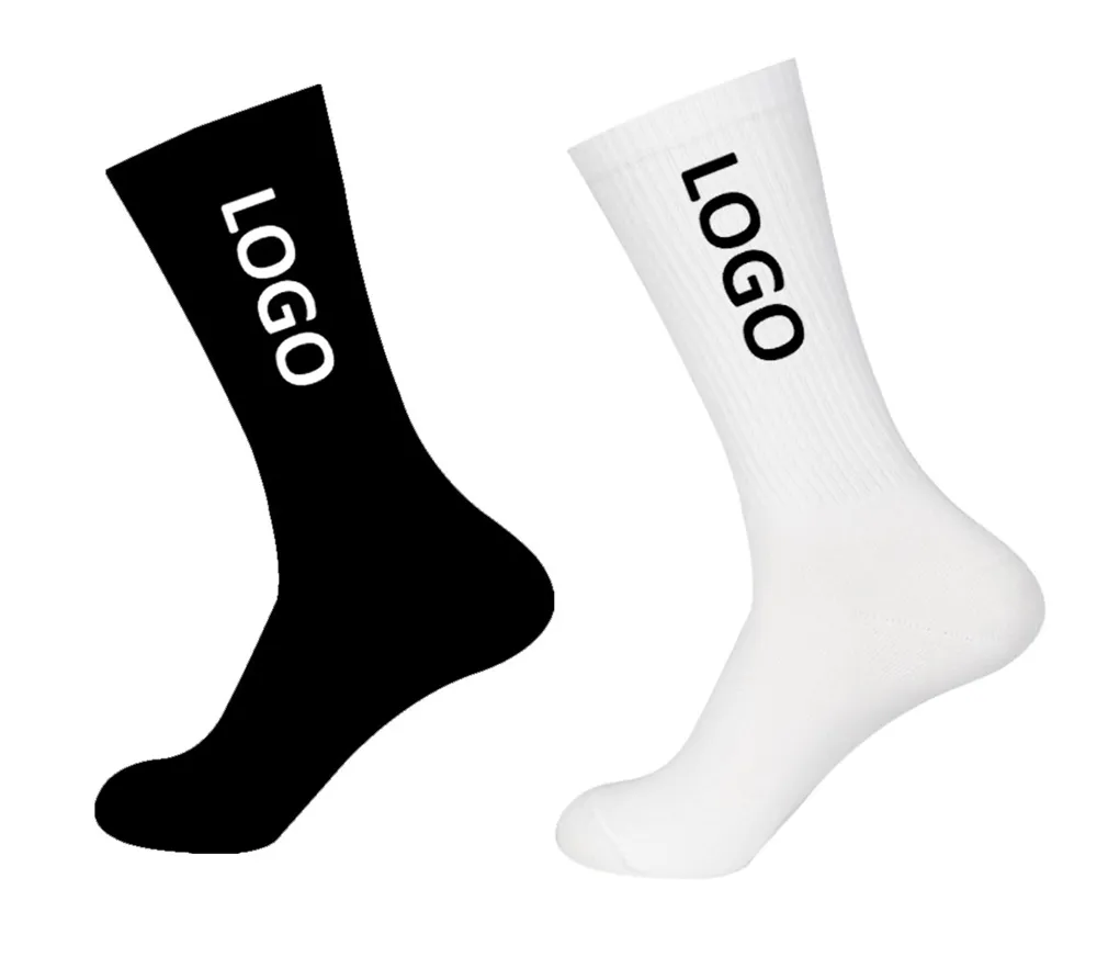 Calcetines de algodón personalizados con letras para hombre y mujer, medias de skateboarding, color negro, blanco, gris, moda urbana, gran oferta, 2021