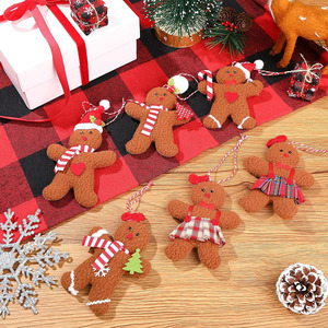 8649 Ornements personnalisés en peluche de style classique en forme d'homme en pain d'épices pour la décoration suspendue de l'<span class=keywords><strong>arbre</strong></span> de Noël et du foyer, ornements en peluche en forme de pain d'épices - Product Image 3