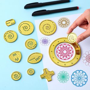 مجموعة أدوات رسم هندسية حلزونية الشكل، مسطرة دائرية، طقم رسم من مادة ABS، 8 قطع في علبة، أدوات فنية للرسم والتخطيط - Product Image 5