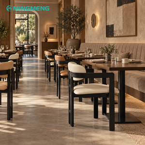 Contemporary Wooden Restaurant Table Set with <b>4</b> <b>Chairs</b> Modern <b>Dining</b> Furniture for Commercial Use Square Design Durable - Product Image 5