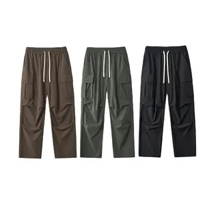 Qingcheng pantaloni da uomo Casual plissettati Casual da esterno con ampia tasca sportiva pantaloni sportivi Casual da uomo