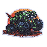 Parche Bordado Personalizado al por Mayor de Monster Truck, Parche Termoadhesivo o para Coser para Chaqueta, Mochila, Sombrero y Ropa