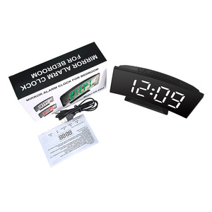 Electronic <b>Clock</b> <b>Large</b> Screen Digital Alarm <b>Clock</b> USB Power Bedroom Table <b>Clock</b> With Mirror Display And Dual Usb Ports - Product Image 3