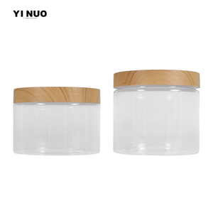 Envase cosmético vacío 30ml 50ml 80ml 100ml 150ml 500ml Frascos de plástico PET esmerilado transparente con tapas de aluminio de bambú Dia 47mm - Product Image 1
