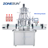 ZONESUN 4 Tête Automatique Pompe À Piston Lotion Détergent À Lessive Shampooing Bouteille Moussant Savon Liquide Machine De Remplissage Machine À Emballer