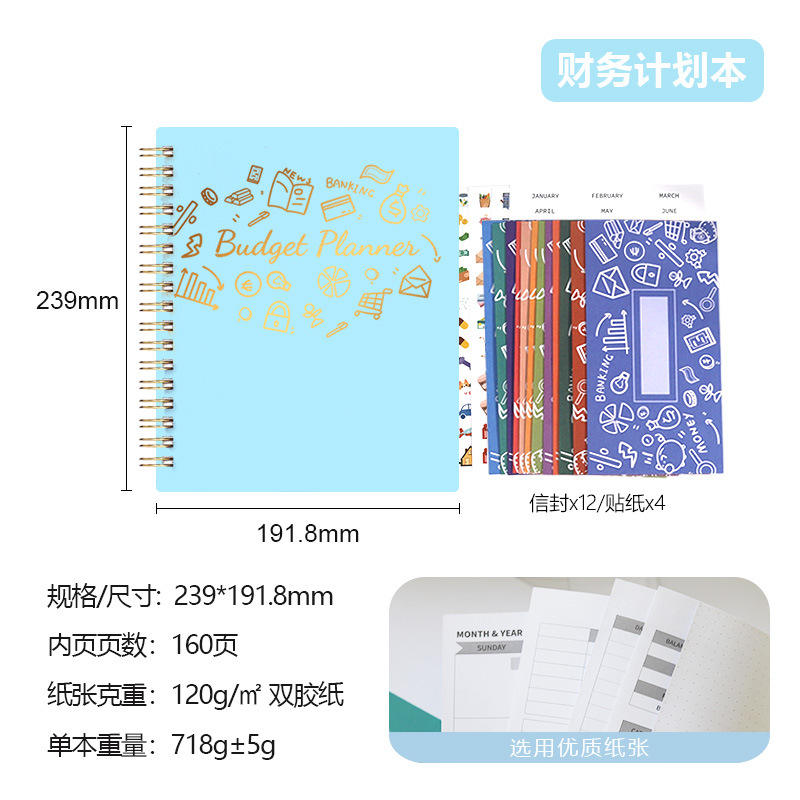 Livre financier bleu (avec enveloppe et autocollant)