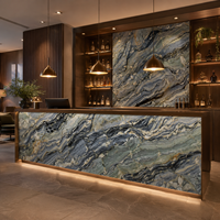 Dalle de quartzite bleu fusion naturel, pierre exotique pour comptoir de cuisine, îlot, revêtement mural et projets d'intérieur