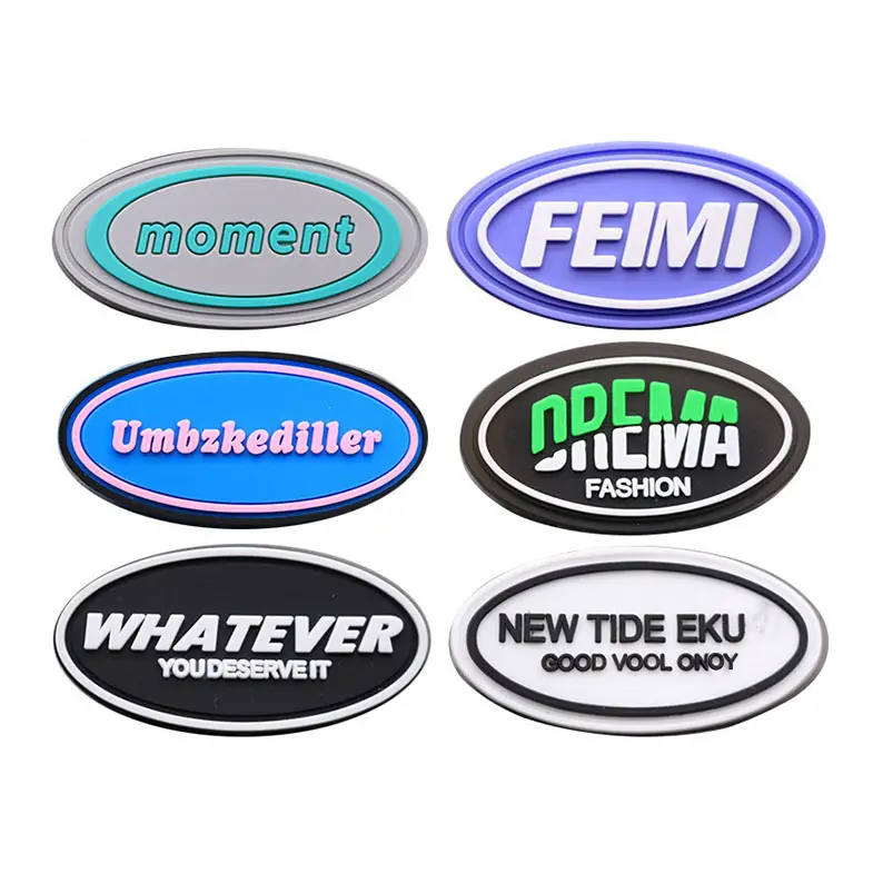 Eco-friendly Custom Logo 3d soft PVC Rubber Patches