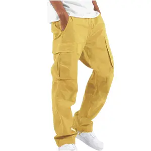 Pantalones cargo para hombre, ropa de calle, cargo, color caqui, talla grande, 2022