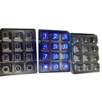 Clavier numérique étanche en acier inoxydable IP 65 3*4 avec lecteur RFID pour usage industriel